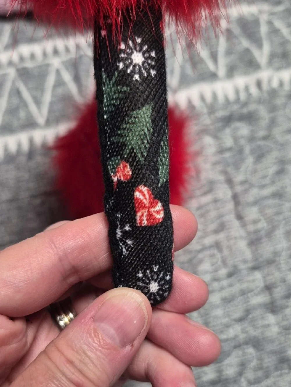 Disney Red Pom-Pom Bow Headband with Patterned Bow